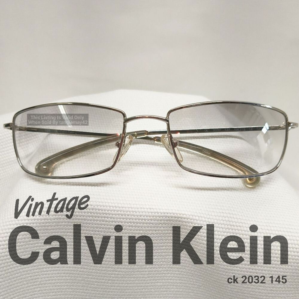 True Vintage Calvin Klein Sunglasses CK 2032 Silver Rare Collectible Frames